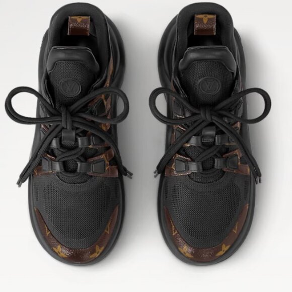 Louis Vuitton Black/Brown Mesh And Monogram Canvas Archlight Low Top Sneakers - Picture 3 of 7